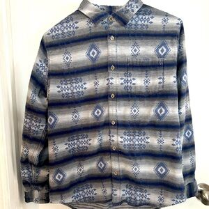 Shirt sale-bundle and save-Carbon2 Cobalt Aztec print button up-size Medium